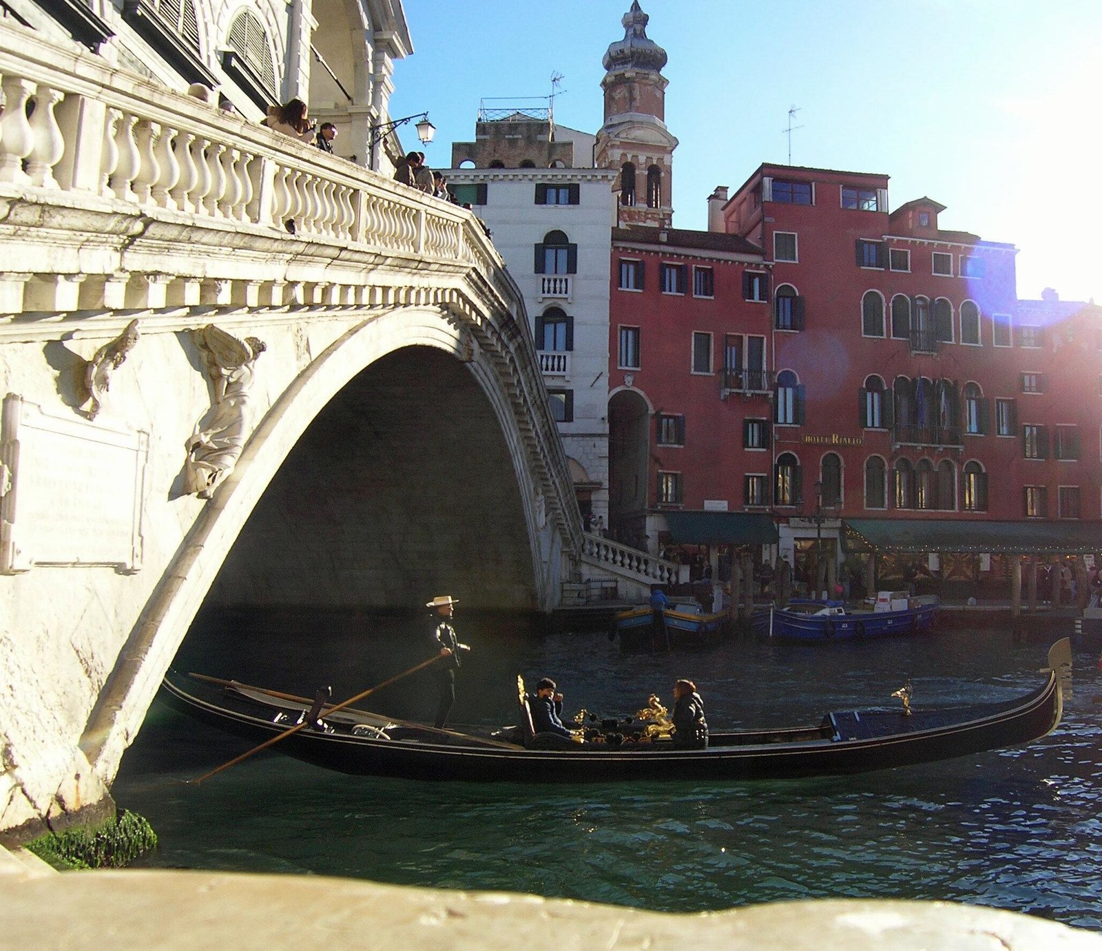 Rialto Bridge with gondola