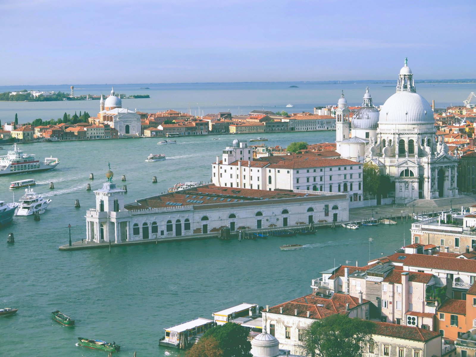 Basilica Santa Maria della Salute and Punta della Dogana from above
